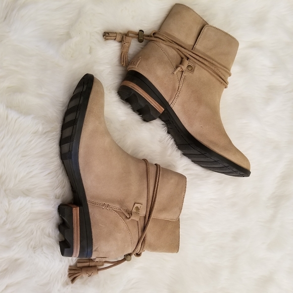 Sorel Farah Short Boot Leather Tassel Tan Bootie - Picture 6 of 7